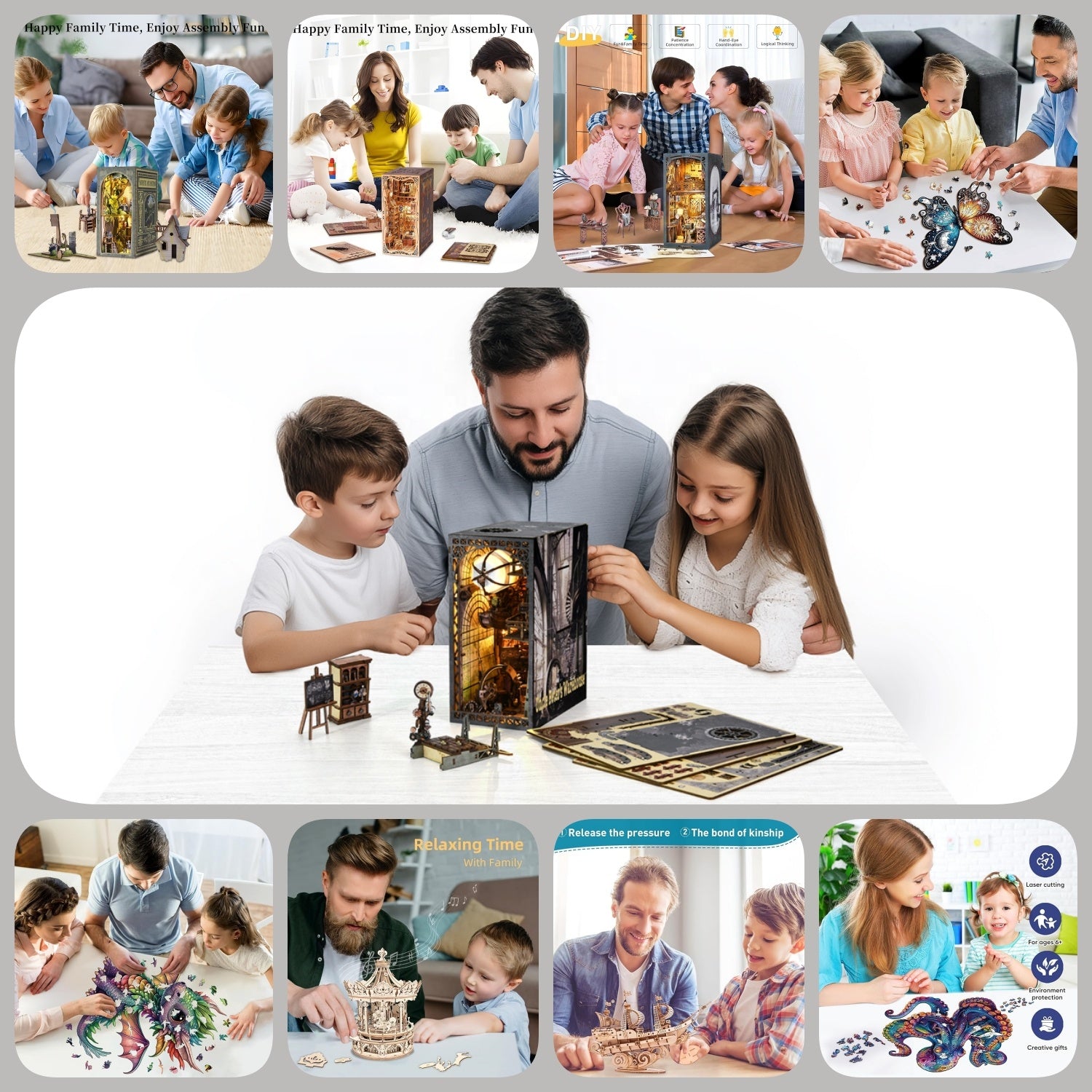 Book Nook Casa de los Siete Enanitos - 3D DIY Sujetalibros de Cuento de Hadas (Hamaileon KT01)