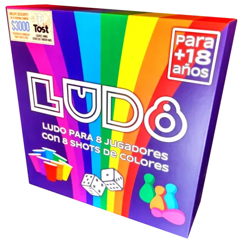 LUD8 - Ludo con Shots, Juego de Mesa para Fiestas (+18)