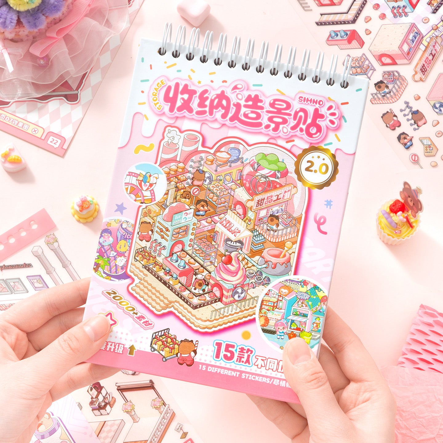 Libreta De Stickers Coreanos 15 Mini Escenas 3d Simno 2.0