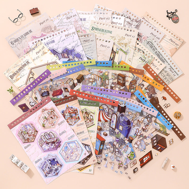 Libreta De Stickers Coreanos 15 Mini Escenas 3d Simno 2.0