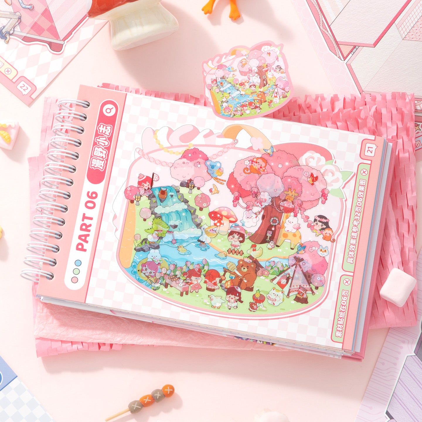 Libreta De Stickers Coreanos 15 Mini Escenas 3d Simno 2.0