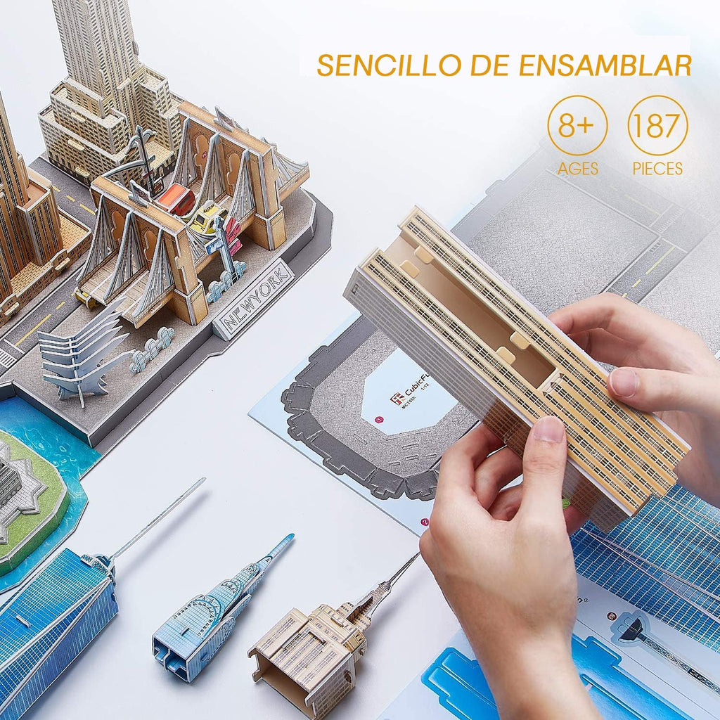 Nueva York City Line USA Rompecabezas 3D Cubicfun Puzzle 3D