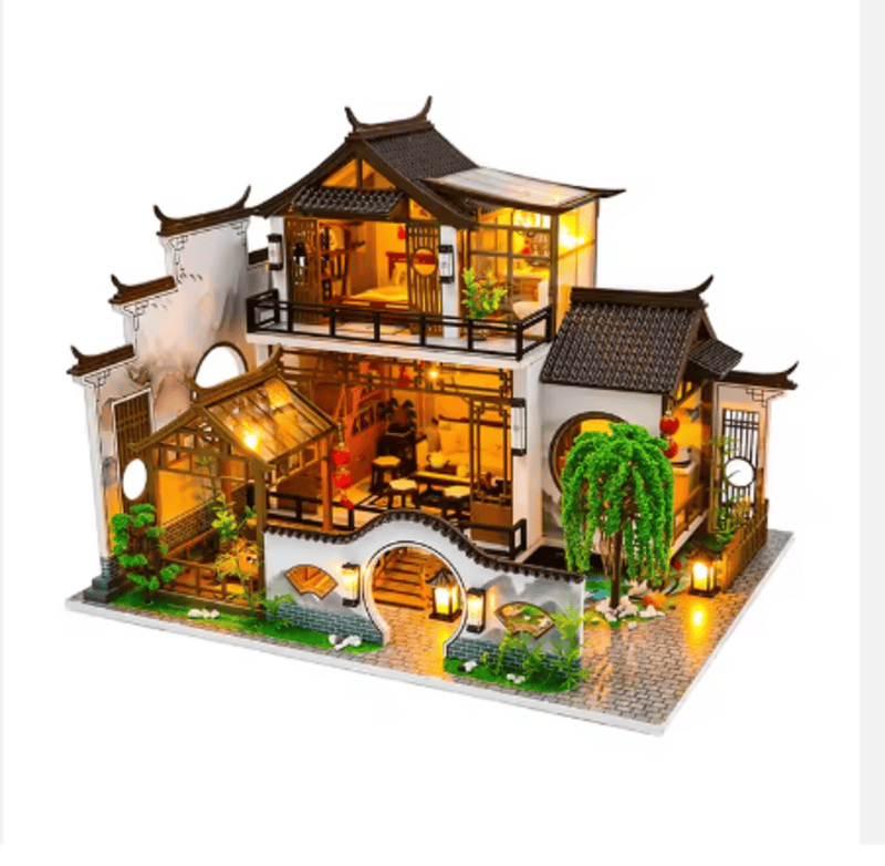 Casa Miniatura DIY “Jardín Chino” – Residencia Tradicional con Luces LED - PC2314