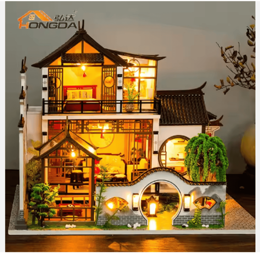 Casa Miniatura DIY “Jardín Chino” – Residencia Tradicional con Luces LED - PC2314