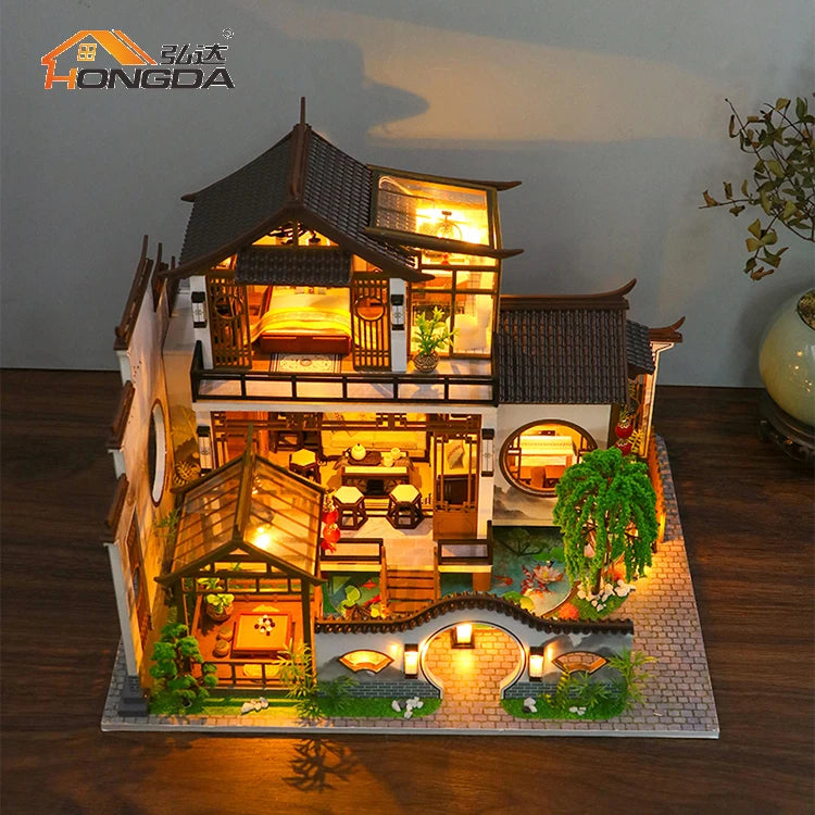Casa Miniatura DIY “Jardín Chino” – Residencia Tradicional con Luces LED - PC2314