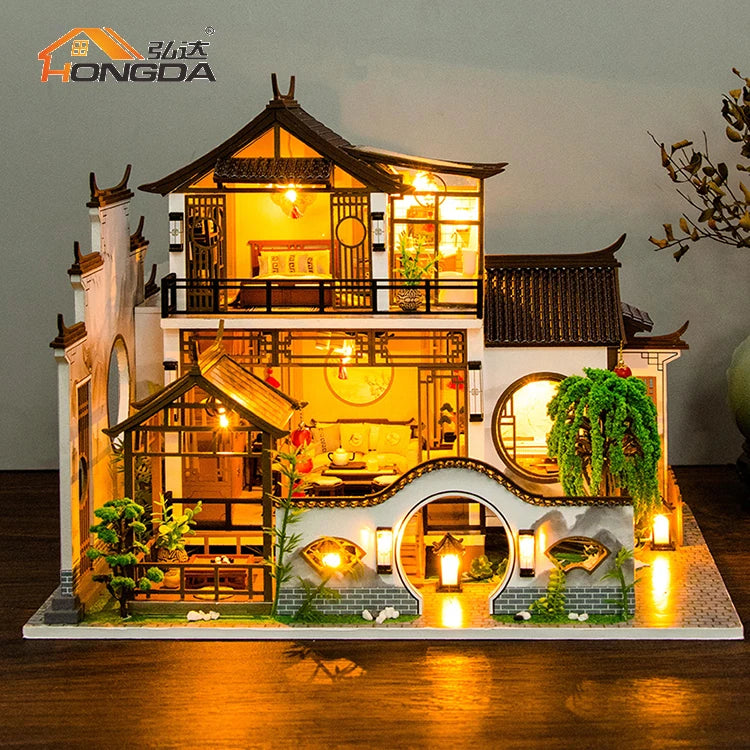 Casa Miniatura DIY “Jardín Chino” – Residencia Tradicional con Luces LED - PC2314