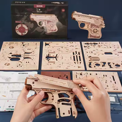 Pistolas de Juguete Rompecabezas de Madera 3D