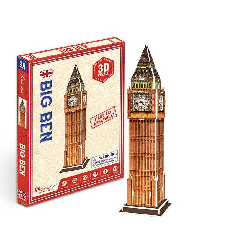 Big Ben Con Luz Led Rompecabezas 3D de Madera STEM Cubicfun