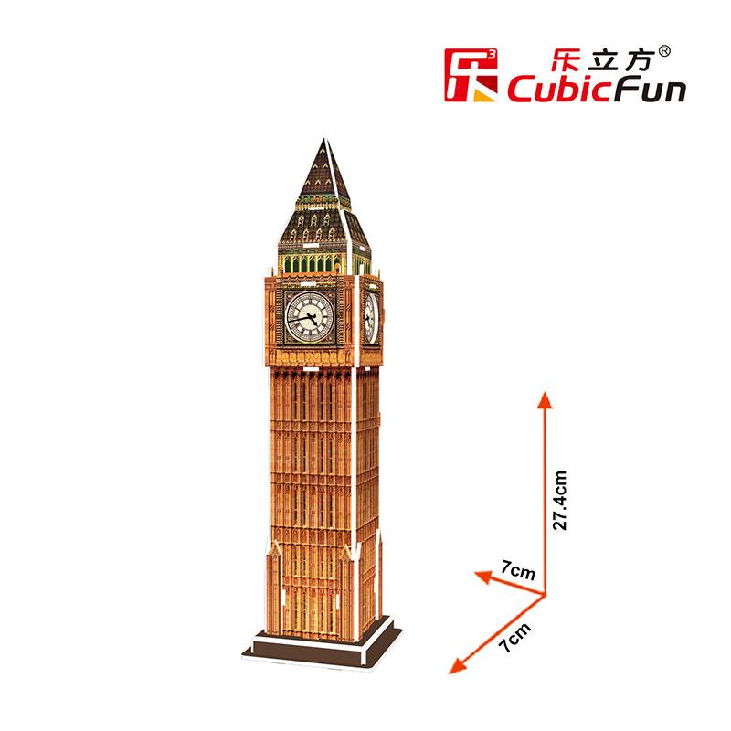 Big Ben Con Luz Led Rompecabezas 3D de Madera STEM Cubicfun