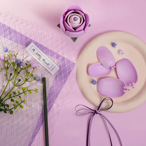 Mini Ramo de Rosas Púrpuras de Madera - Puzzle 3D para Armar (Rokr)