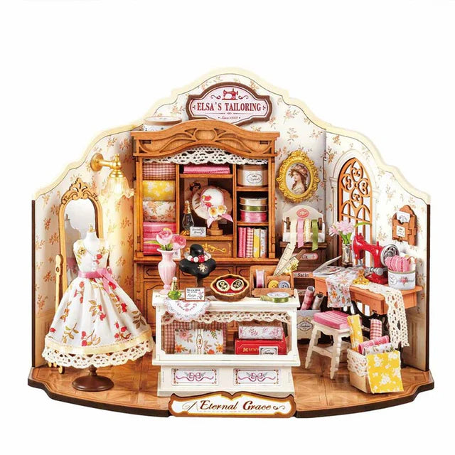 Miniatura Taller de Costura Vintage - Elsa's Tailoring DIY (Rolife DG178)