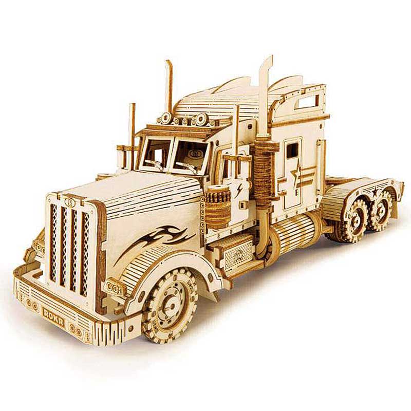 Camion Trailer Heavy Truck de Madera Armable