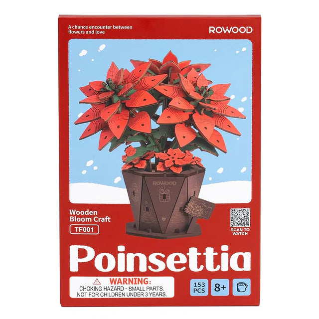 Flor de Nochebuena / Corona del Inca Poinsettia - Maqueta de Madera DIY (Rowood)