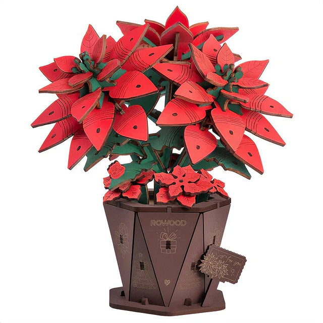 Flor de Nochebuena / Corona del Inca Poinsettia - Maqueta de Madera DIY (Rowood)