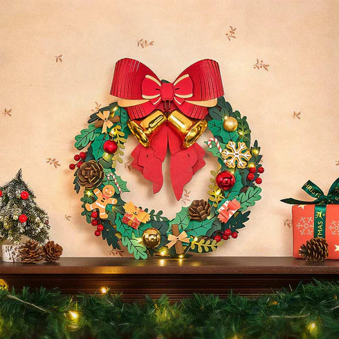 Kit Puzzle 3D ROLIFE: Corona Navideña LED (TGL04) - Ensamblaje sin Pegamento