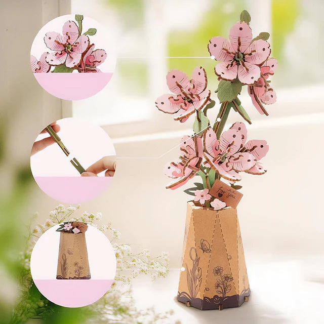 Flor de Cerezo Sakura - Ramo de Madera DIY que Nunca se Marchita (Rowood)