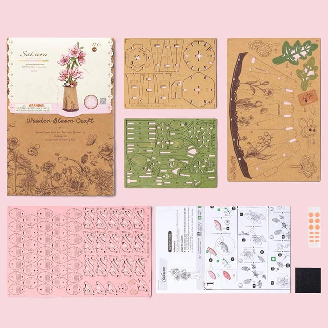 Flor de Cerezo Sakura - Ramo de Madera DIY que Nunca se Marchita (Rowood)