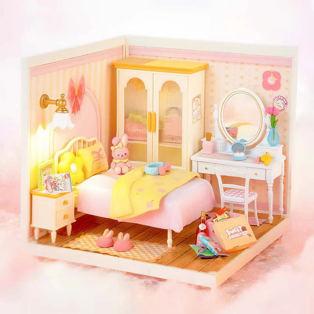Miniatura Armable Dormitorio Rosa - Lovely Pink Bedroom DIY (Rolife)
