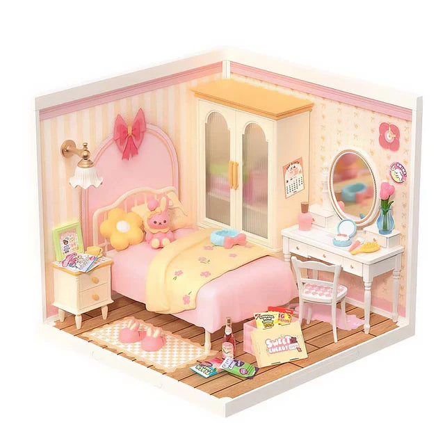 Miniatura Armable Dormitorio Rosa - Lovely Pink Bedroom DIY (Rolife)