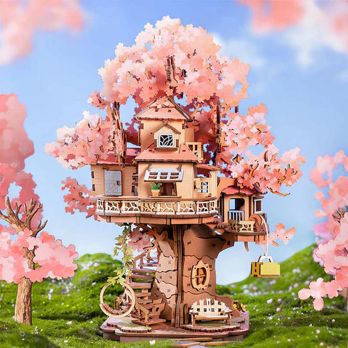 Puzzle 3D de Madera "Sakura Tree House" - Maqueta para Armar (Rolife)