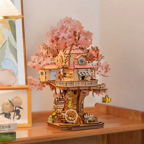 Puzzle 3D de Madera "Sakura Tree House" - Maqueta para Armar (Rolife)