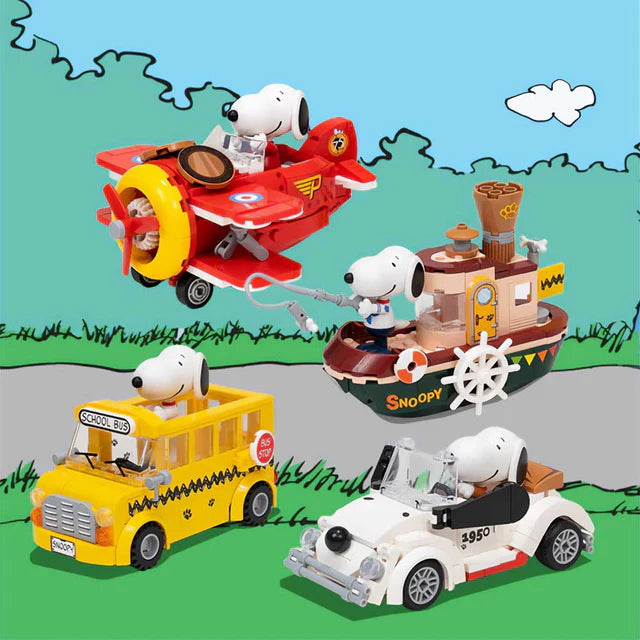 Set de Bloques Snoopy Avión Biplano (86905) - Modelo PEANUTS™ 75° Aniversario (Pantasy)