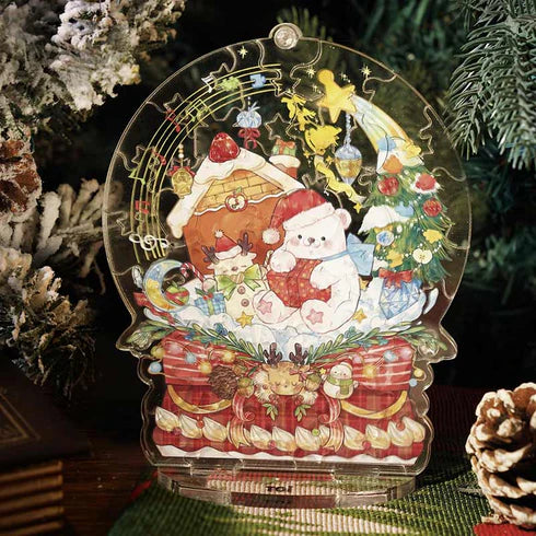 Rompecabezas Acrílico TOI: Oso de Invierno (Winter Bear) - Pieza Decorativa Navideña