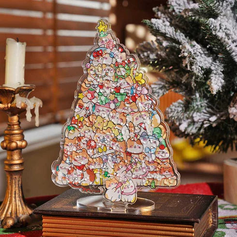 Rompecabezas Acrílico TOI: Árbol de Navidad Gatitos Adorables (52 Piezas)
