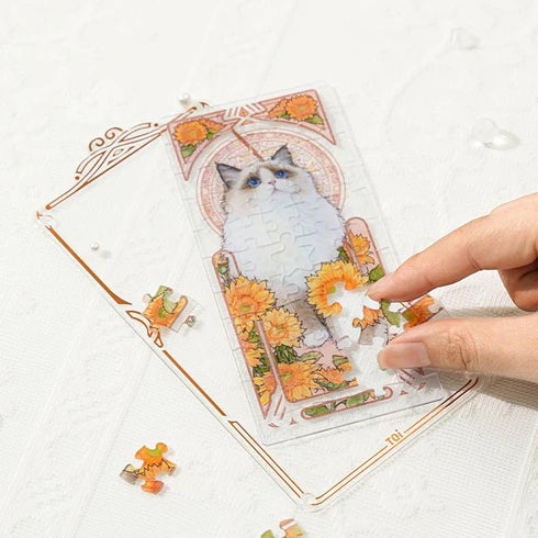 Rompecabezas Caja Sorpresa TOI: Musha Cat - Elegancia Felina en Miniatura (55 Piezas)