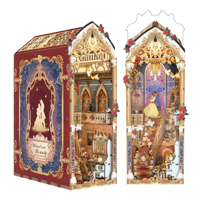 Book Nook La Bella y la Bestia - Diorama Mágico Gótico con Luz LED (Tonecheer TQ137)