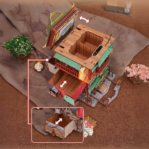 Organizador de Escritorio "Onsen Ghibli" - Maqueta Interactiva (Tonecheer)