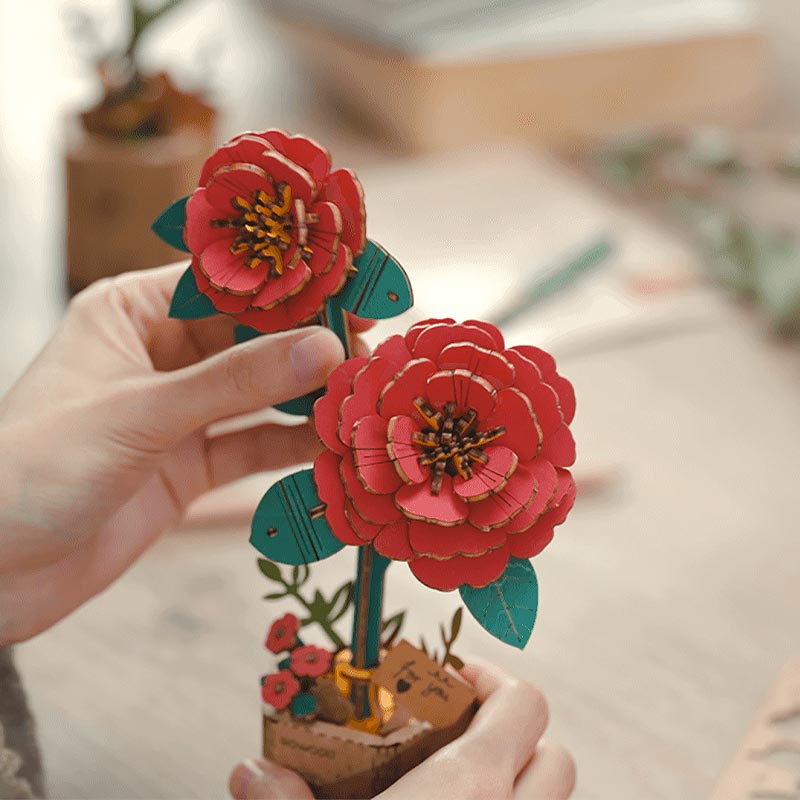 Flor de Camelias de madera
