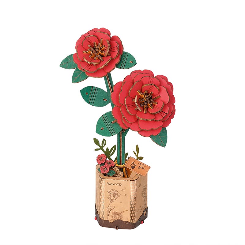 Flor de Camelias de madera
