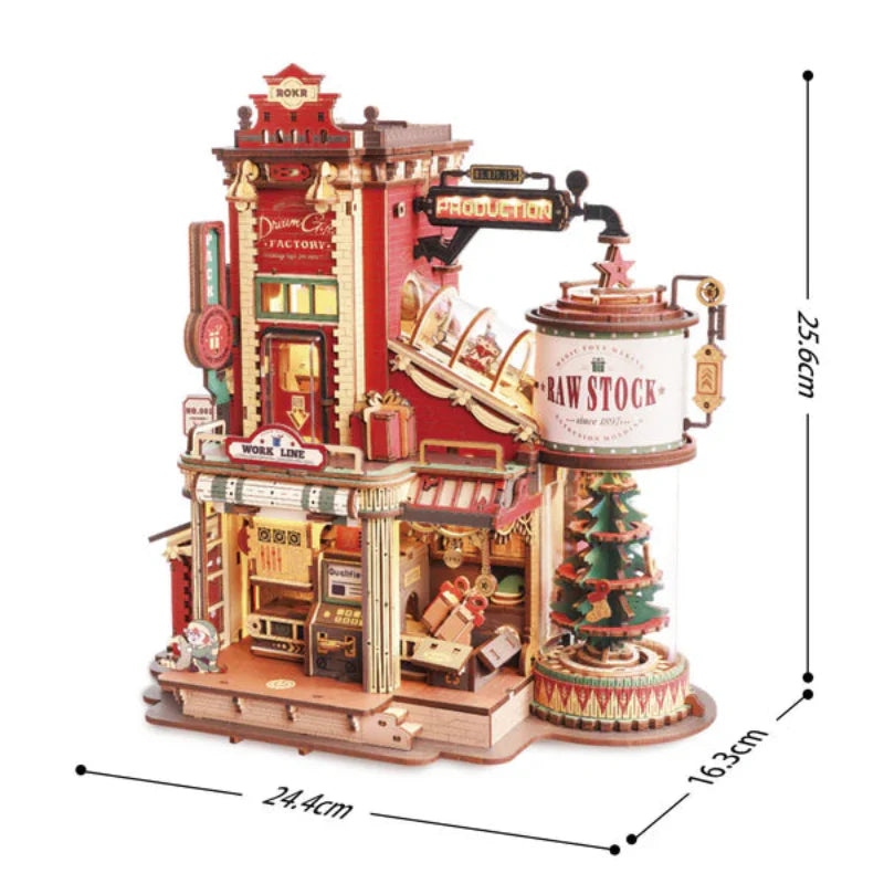 Puzzle 3D Fábrica de Regalos Navideños - Maqueta Musical Mecánica (Robotime ROKR)