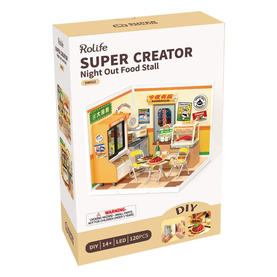 ROLIFE Super Creator: Night Out Food Stall (DW022) - Maqueta Modular DIY con Luces LED