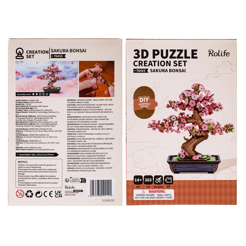 Bonsái de Sakura - Puzzle 3D de Madera para Armar (Rolife)