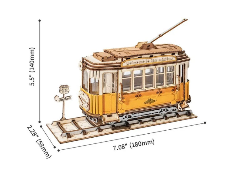 Tranvía de Madera Para Armar Estilo Vintage – Rolife Tramcar Tg505