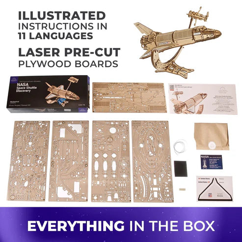 UGEARS Transbordador Espacial Discovery de la NASA - Puzzle 3D de Tensegridad