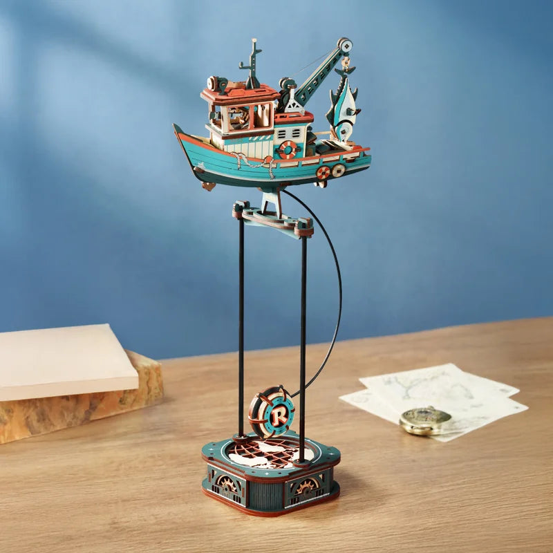 Barco pesquero Lucky Trawler ROKR MCD08, maqueta de madera para armar - vista 3