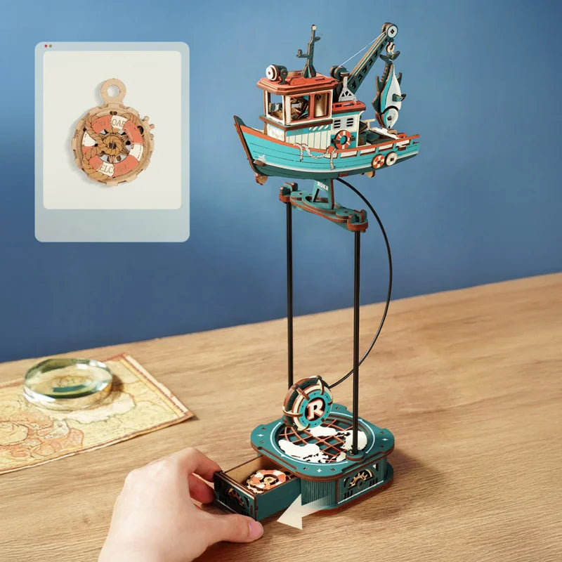 Barco pesquero Lucky Trawler ROKR MCD08, maqueta de madera para armar - vista 6