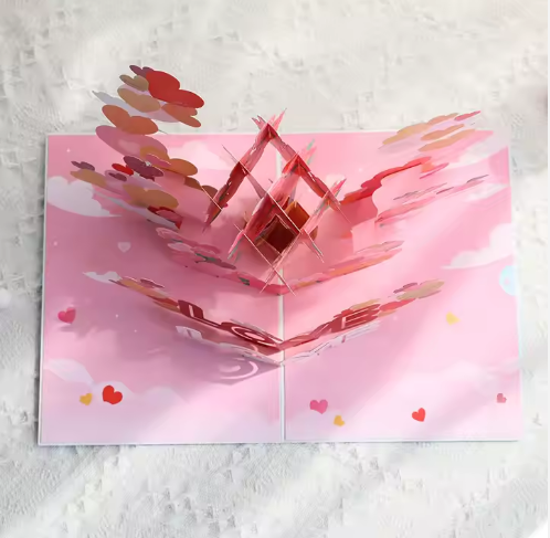 Tarjeta Pop-Up Flores de amor