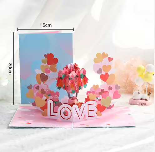 Tarjeta Pop-Up Flores de amor