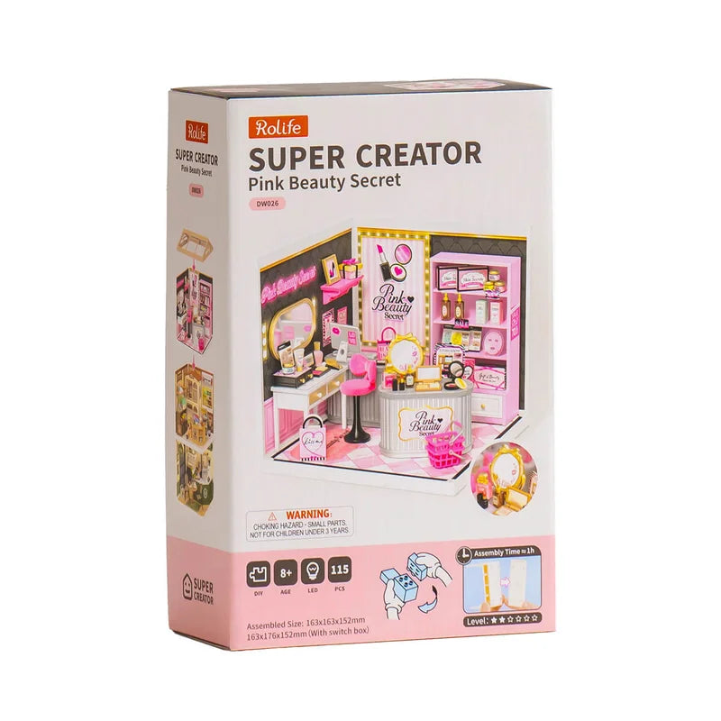 Pink Beauty Secret Rolife Super Creator DW026, tienda de cosméticos en miniatura - vista 2