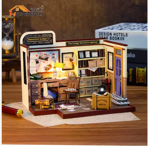 Casa Miniatura DIY “Agencia de Detectives” – Oficina Vintage con Luces LED PC2308