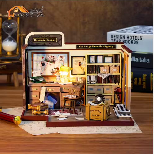 Casa Miniatura DIY “Agencia de Detectives” – Oficina Vintage con Luces LED PC2308