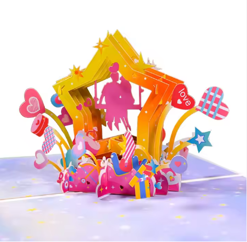 Tarjeta Pop-Up Arbol Rosado