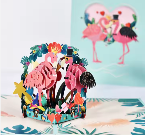 Tarjeta Pop-Up Arbol Rosado