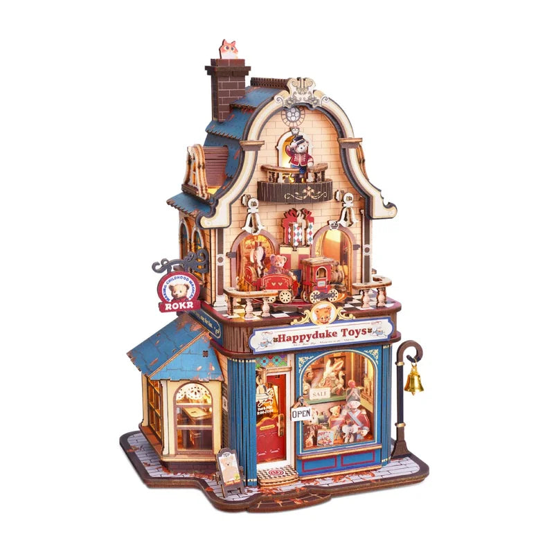 Juguetería Happyduke Toys ROKR EAM01, casa miniatura de madera con luz - armado