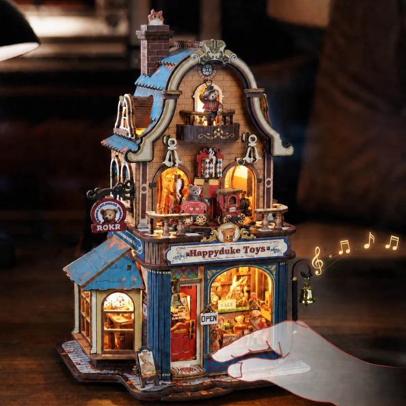 Juguetería Happyduke Toys ROKR EAM01, casa miniatura de madera con luz - vista 6