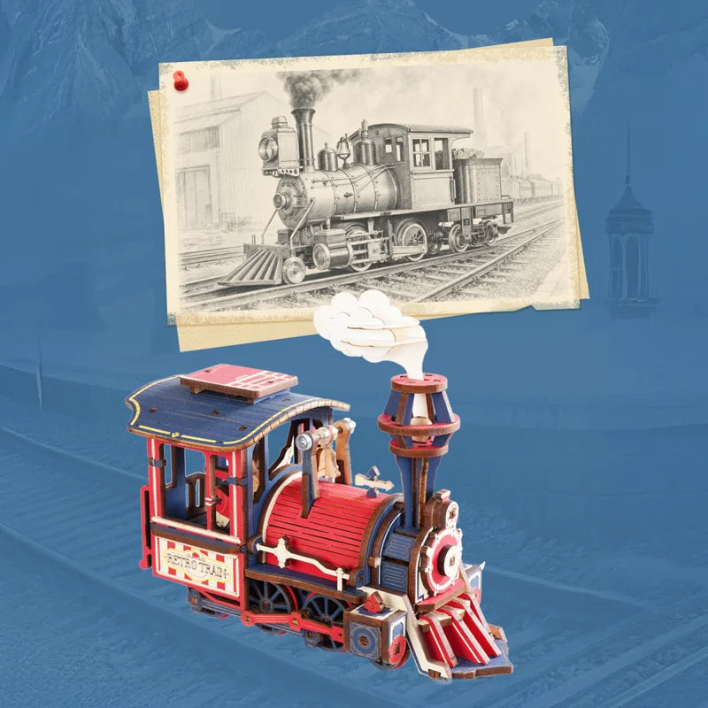 Locomotora Power Express ROKR MCD07, maqueta de madera para armar - vista 5